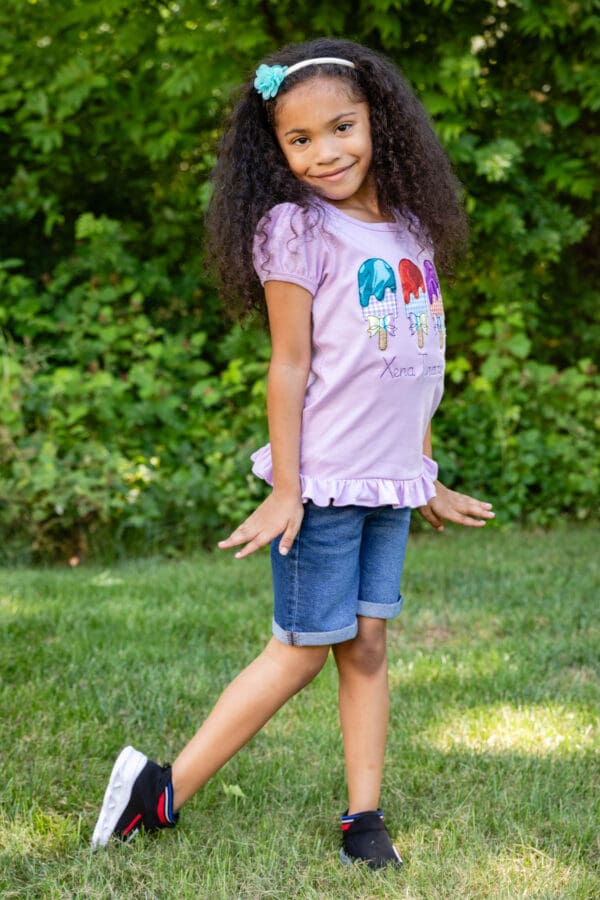 Personalized Popsicle Girls Ruffle Tees - Image 2