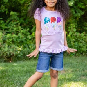 Personalized Popsicle Girls Ruffle Tees
